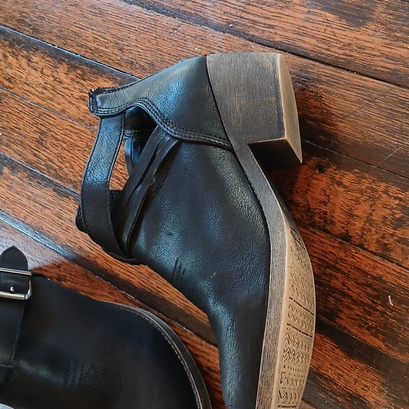 Jellypop Black Ankle Boots with Buckle Accent - Picture 4 of 8